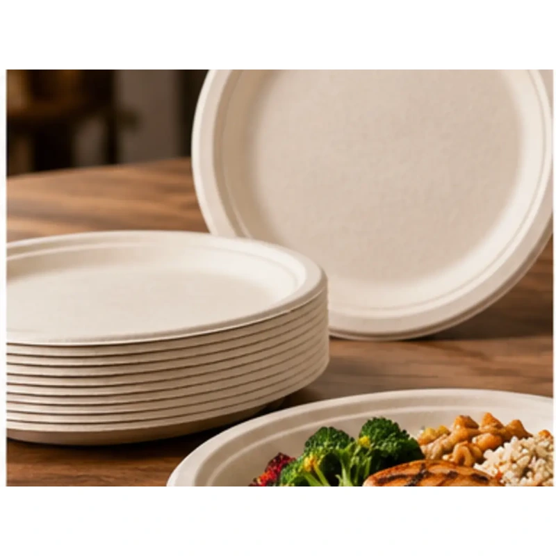 Round Bagasse Plates for Catering