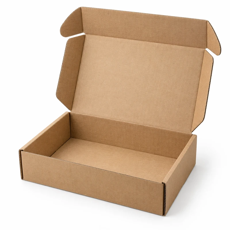 Open corrugated mailer box